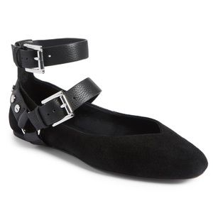Rebecca Minkoff “VIVICA” Black Leather Flat ❤️🤩